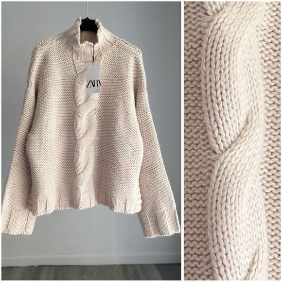 ZARA CABLE KNIT SWEATER CHUNKY - Picture 4 of 10